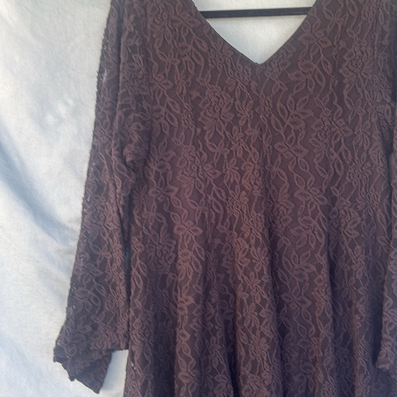 EUC Torrid Mini Lace Bell Trapeze Dress Black Size 1 {14-16} - Picture 5 of 8